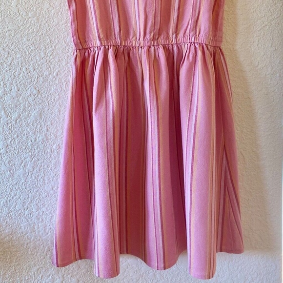 Gap Kids Girls XL (12) Colorful Striped Bow Sleeve Dress Linen Rayon Blend NWT - Picture 5 of 8
